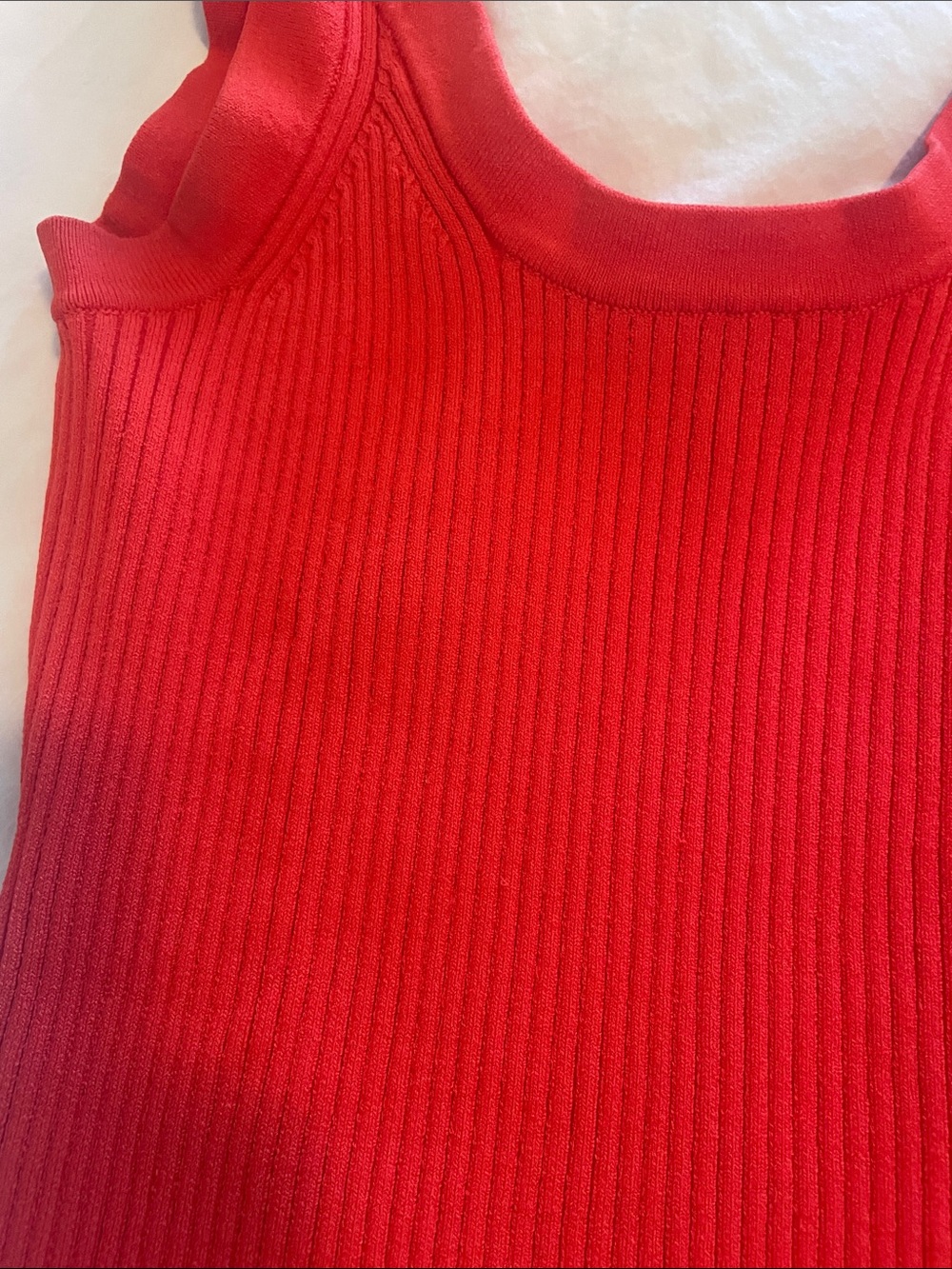 Reiss Sabrina Ribbed Scoop Neck Tank Top in Coral - Picture 5 of 7